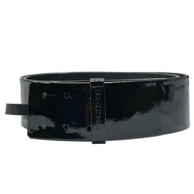 CHANEL シャネル ベルト アクセサリー 小物 ロゴ エナメル ブラック 04A【38サイズ】