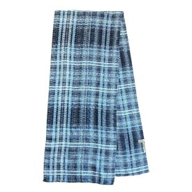 【美品】BOTTEGA VENETA ボッテガヴェネタ スカーフ ストール ショール アクセサリー 小物 ロゴ 総柄 シルク ブルー