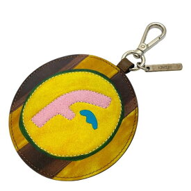 FENDI フェンディ チャーム キーホルダー バッグチャーム アクセサリー 小物 サークル型 ロゴ レザー マルチカラー
