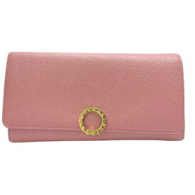 BVLGARI ブルガリ 財布 長財布 ロングウォレット 二つ折り財布 折財布 ロゴクリップ レザー ピンク