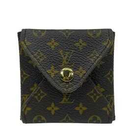 LOUIS VUITTON ルイヴィトン カフスケース ジュエリーケース アクセサリーケース コンパクト スクエア型 モノグラムレザー ブラウン