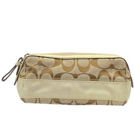 COACH コーチ ポーチ 小物入れ 化粧ポーチ メイクポーチ マルチポーチ シグネチャー キャンバス ベージュ