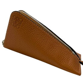 LOEWE ロエベ Zパース ポーチ 小物入れ 財布 ショルダーキーケース キーリング チャーム 首掛け アナグラム レザー ブラウン