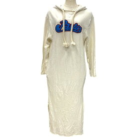 LOEWE ロエベ ワンピース ロングワンピース 長袖 フード付 コットン シルク ウール アクリル繊維 クリーム系 (サイズ XS)