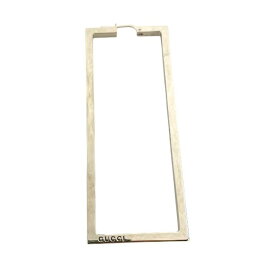 【未使用】GUCCI グッチ フレームピアス アクセサリー ロゴ メタル シルバー 片耳用