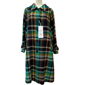 【未使用】SANYOCOAT サンヨーコート ジャケット アウター 上着 ロングコート 長袖 総柄 チェック柄 ウール マルチカラー [サイズ 38]