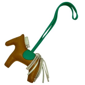 HERMES エルメス ロデオチャーム PM バッグチャーム 馬モチーフ キーホルダー アニョーミロ ラムスキン ブラウン B刻印