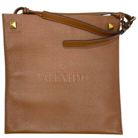 VALENTINO GARAVANI ヴァレンティノ アイデンティティ ショルダーバッグ クロスボディバッグ 斜め掛け ロゴ スタッズ レザー ブラウン