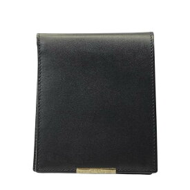 PRADA プラダ 財布 二つ折り財布 折財布 コンパクトウォレット ミニ財布 札入れ ロゴ レザー ブラック