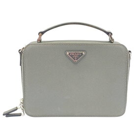 PRADA プラダ 2VH069 ハンドバッグ 手持ち鞄 トライアングルロゴ サフィアーノレザー グレー