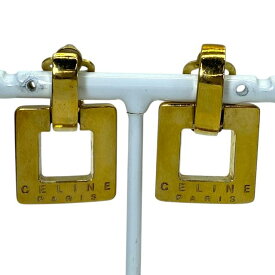 CELINE セリーヌ イヤリング アクセサリー 小物 スクエア ロゴ GP ゴールド