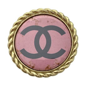 CHANEL シャネル ブローチ ピンブローチ アクセサリー ジュエリー サークル 小物 ココマーク GP ピンク ゴールド 08P