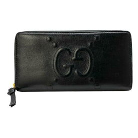 GUCCI グッチ 453393 長財布 財布 ラウンドファスナー ロングウォレット ジャンボGG レザー ブラック 黒