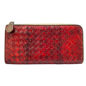 BOTTEGA VENETA ボッテガヴェネタ イントレチャート 財布 長財布 ロングウォレット L字ファスナー パイソン レッド