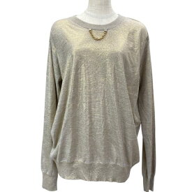 【未使用】LOUISVUITTON ルイヴィトン トップス 長袖 セーター チェーン ウール ナイロン ゴールド [サイズ M]