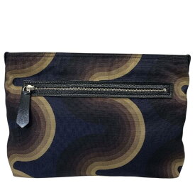 Dries Van Noten ドリス・ヴァン・ノッテン クラッチバッグ セカンドバッグ クラッチポシェット 総柄 ナイロン ネイビー マルチカラー