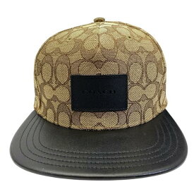 COACH コーチ 帽子 キャップ ベースボールキャップ シグネチャー 総柄 ロゴ キャンバス レザー ブラウン ブラック