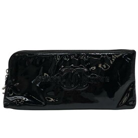 CHANEL シャネル クルーズライン ポーチ 小物入れ マルチポーチ ココマーク エナメルレザー ブラック