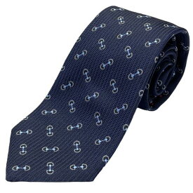 【未使用】GUCCI グッチ 782756 ネクタイ ループタイ アクセサリー 小物 総柄 ホースビット シルク ネイビー