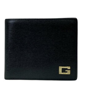 GUCCI グッチ 財布 二つ折り財布 折財布 コンパクトウォレット 札入れ ミニ財布 レザー ブラック 黒
