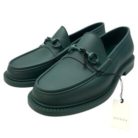 【新品】GUCCI グッチ 771340 ホースビット ローファー ドライビングシューズ シューズ ラバー グリーン [サイズ 11 (約30cm)]