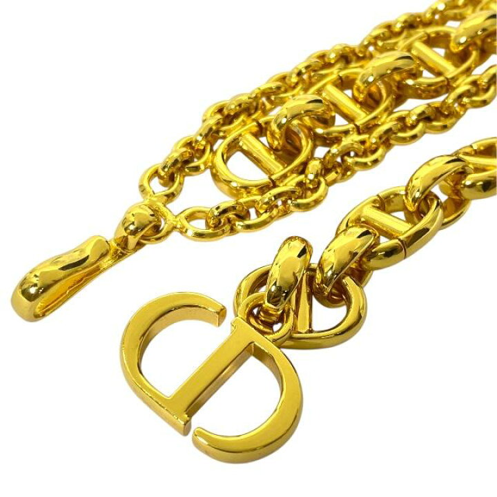 Christian Dior Chain Belt Accessories CD Logo GP CHRISTIAN DIOR BELT Chain AUTH CD LOGO Vintage Gold GP  main image 4