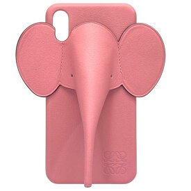 ロエベ スマホケース iPhoneケース iPhoneXS MAX対応 ストラップ スマホカバー アイフォンケース エレファント アナグラム レザー ピンク