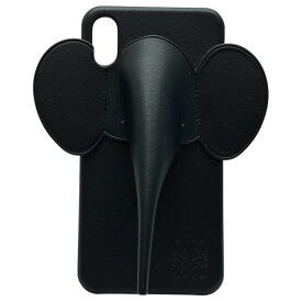 LOEWE ロエベ スマホケース iPhoneケース iPhoneX/XS対応 スマホカバー アイフォンケース エレファント アナグラム レザー ブラック