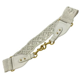 ChristianDior クリスチャンディオール バッグストラップ 付け替え ショルダーストラップ 小物 レザー ホワイト ゴールド金具