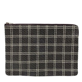 CELINE セリーヌ U-SD-1116 クラッチバッグ クラッチポシェット セカンドバッグ チェック ダークブラウン バイカラー レザー