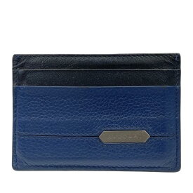 BVLGARI ブルガリ 284685 ブルガリブルガリ オクト カードケース パスケース 名刺入れ ロゴ レザー ブラック デニムサファイア
