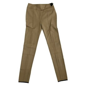 【未使用】BURBERRY バーバリー 8037317 ロゴ ストレッチ スリット パンツ ボトムス ブラウン ビスコース ナイロン[サイズ38]