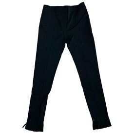 【未使用】BURBERRY バーバリー by Riccardo Tisci 8047351 フリンジ スキニー ストレッチ パンツ ブラック ビスコース ナイロン[サイズ40]