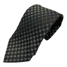 GUCCI グッチ ネクタイ マイクロGG GG柄 総柄 ロゴ シルク ブラック ゴールド