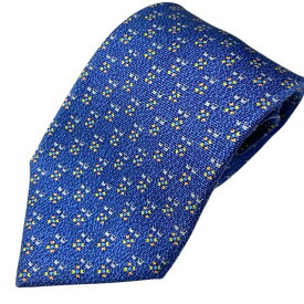 BVLGARI ブルガリ ネクタイ ループタイ ワイドタイ ロゴ シルク ブルー 総柄 マルチカラー