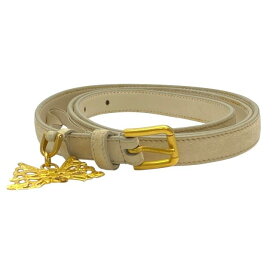 DOLCE&GABBANA ドルチェ&ガッバーナ BE0829 ドルガバ ベルト アクセサリー バタフライ モチーフ スエード レザー ベージュ【サイズ 80/32】