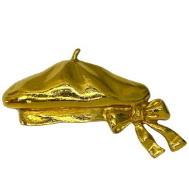 シャネル ブローチ リボン ベレー帽 帽子 モチーフ アクセサリー ヴィンテージ レディース GP ゴールド CHANEL