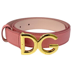 ドルチェ&ガッバーナ BE 1297 ドルガバ DG D&G ロゴ バックル ベルト レザー ゴールド ピンク DOLCE&GABBANA (サイズ 75/30)