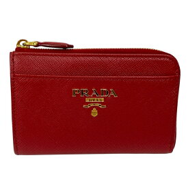 プラダ 1PP122 サフィアーノ トライアングル キーケース キーリング コインケース ロゴ L字ファスナー サフィアーノ レザー レッド PRADA