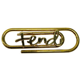 フェンディ マネークリップ ペーパークリップ キーリング キーホルダー メタル ゴールド ロゴ プレート FENDI