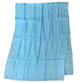 未使用 54NUA304I631 クリスチャンディオール カナージュ ジャガード ストール シルク 大判 ライトブルー ショール Christian Dior