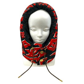 美品 ルイ ヴィトン×ウルス フィッシャー M76557 フーディー モノグラム 帽子 ハット レッド ブラック ロゴ LOUIS VUITTON