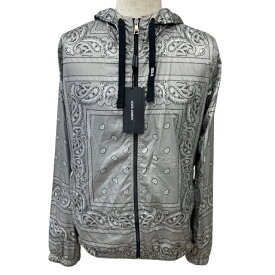 未使用 ドルチェ&ガッバーナ ドルガバ DG D&G ナイロンジャケット マウンテンパーカー ペイズリー グレー DOLCE&GABBANA[サイズ46] 美品 メンズ 高級感 人気 DGロゴ ペイズリー柄 ナイロンジャケット マウンテンパーカー