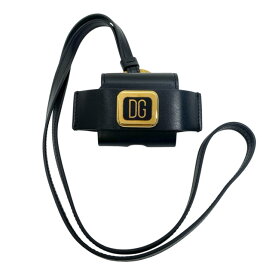 ドルチェ&ガッバーナ Airpods ケース エアポッズケース イヤホンケース ネックストラップ ロゴ チャーム ブラック ゴールド DOLCE&GABBANA 正規品 安心品質 メンズ レディース ユニセックス ブランド小物 イヤホンアクセサリー