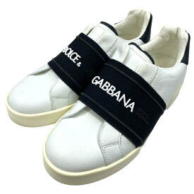 ドルチェ&ガッバーナ ドルガバ D&G キッズ ポルトフィーノ ロゴ スニーカー ブラック ホワイト レザー DOLCE&GABBANA サイズ33(約21cm)正規品 安心品質 ブランドシューズ 高級感 モノトーン スタイリッシュ カジュアル