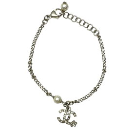 シャネル ブレスレット C21B ココマーク アクセサリー ジュエリー フェイクパール ラインストーン シルバー CHANEL レディース 高級感 上品デザイン 人気モデル