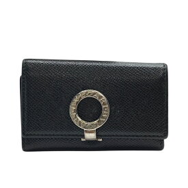 ブルガリ 30422 ブルガリブルガリ 6連 キーケース コンパクト ロゴクリップ レザー ブラック シルバー BVLGARI メンズ 美品 正規品 上品な印象 高級感あるデザイン 洗練された佇まい