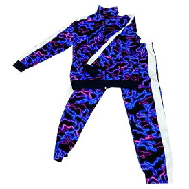 未使用 ヴァレンティノ ネオン カモフラ ジャージ ジャケット アウター パンツ トラックパンツ セットアップ ブルー [サイズL］ VALENTINO メンズ 正規品 スポーティーで洗練された印象