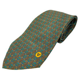 マリオ ヴァレンティノ ネクタイ ループタイ レギュラータイ ロゴ 総柄 シルク ブラウン MARIO VALENTINO