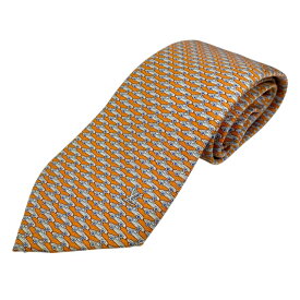 ルイ ヴィトン ネクタイ レギュラータイ 車 ロゴ シルク オレンジ LOUIS VUITTON メンズ 人気 高級感 華やか 遊び心 ビジネス